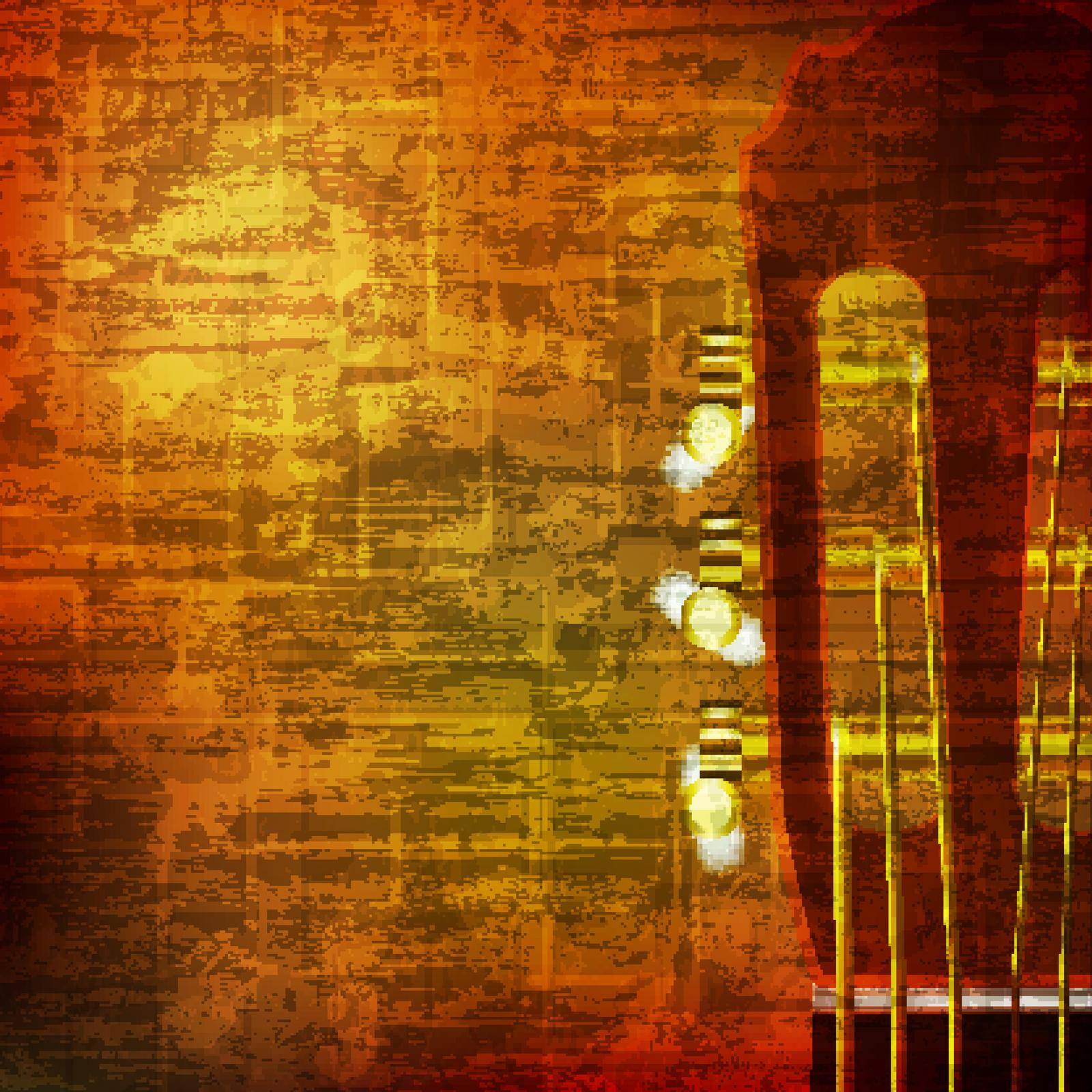 abstract grunge background with acoustic guitar by lem