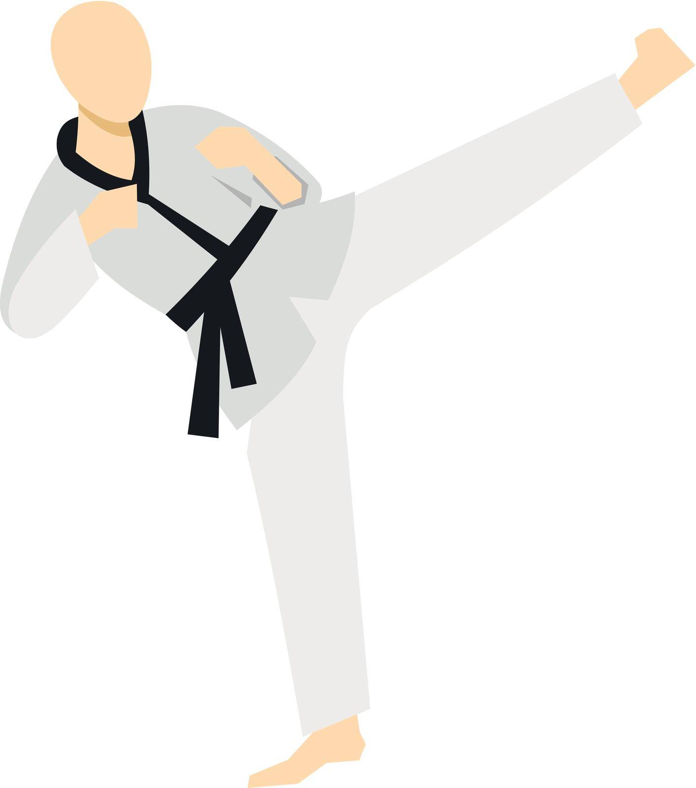 Wushu fighting style icon in flat style on a white background