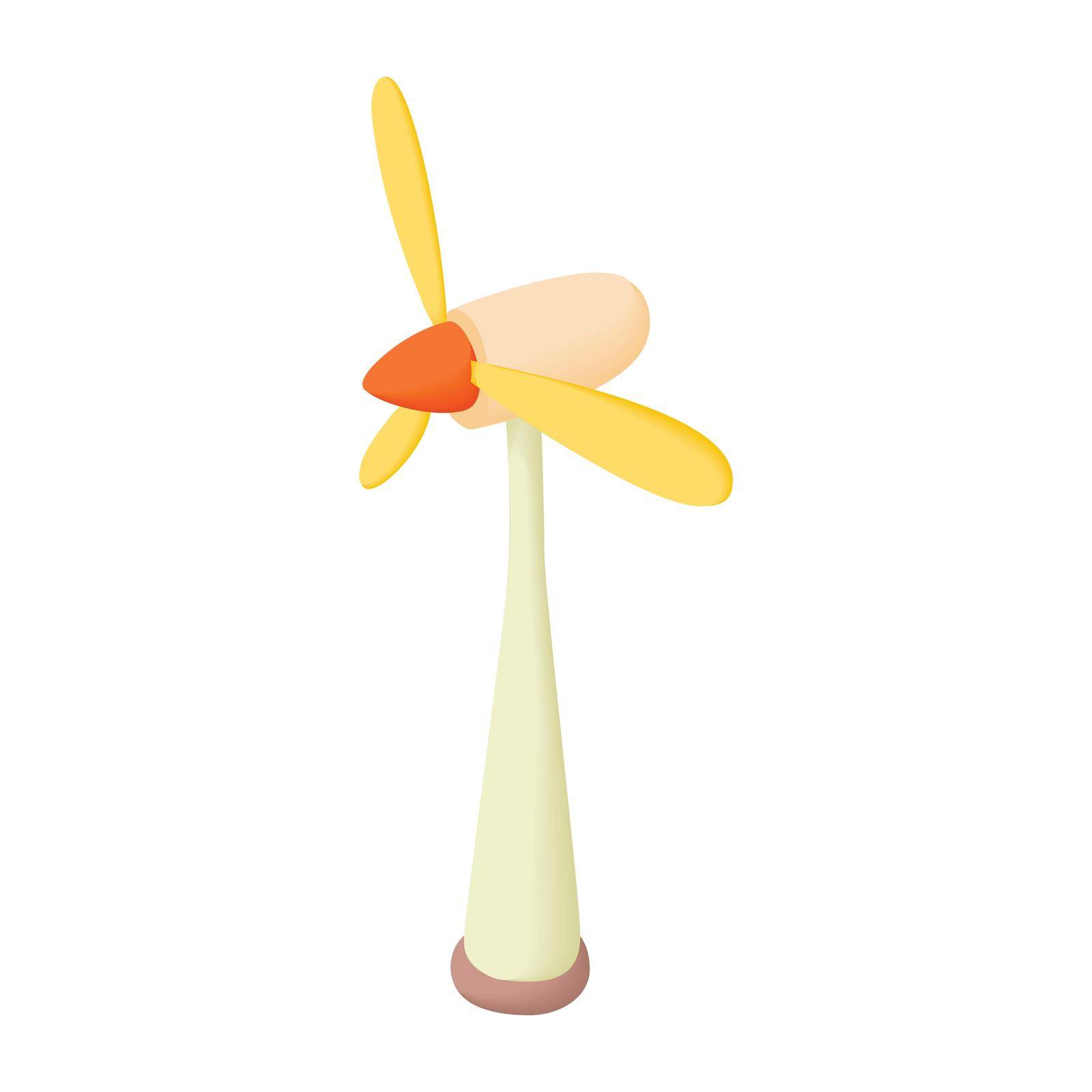 Wind turbine icon in cartoon style isolated on white background. Energy symbol