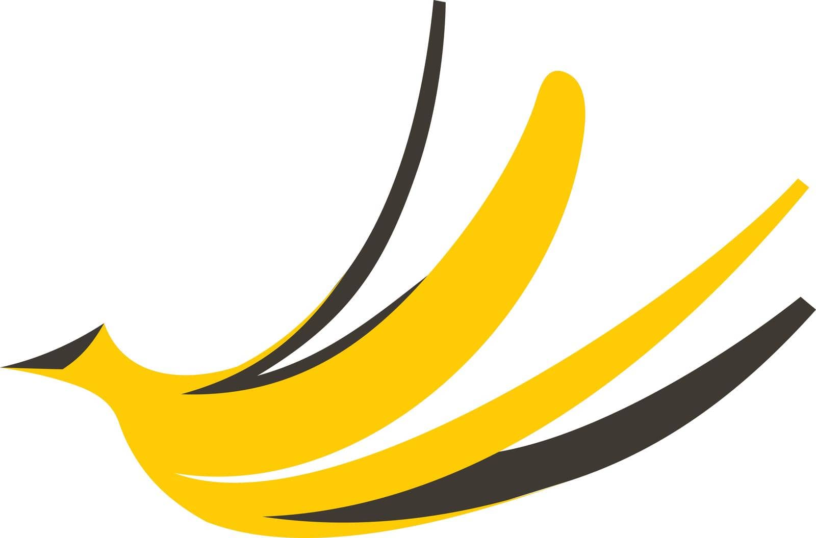 Banana peel icon, flat style by ylivdesign