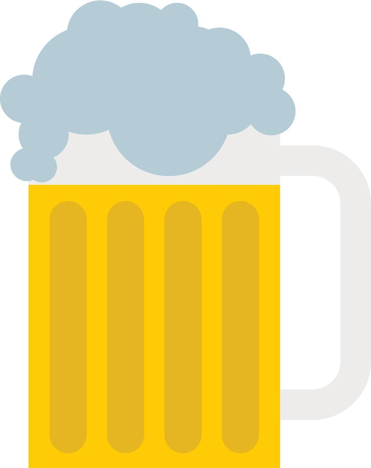 Mug of beer icon in flat style by ylivdesign