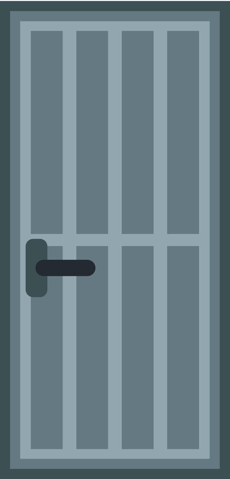 Steel door icon, flat style by ylivdesign