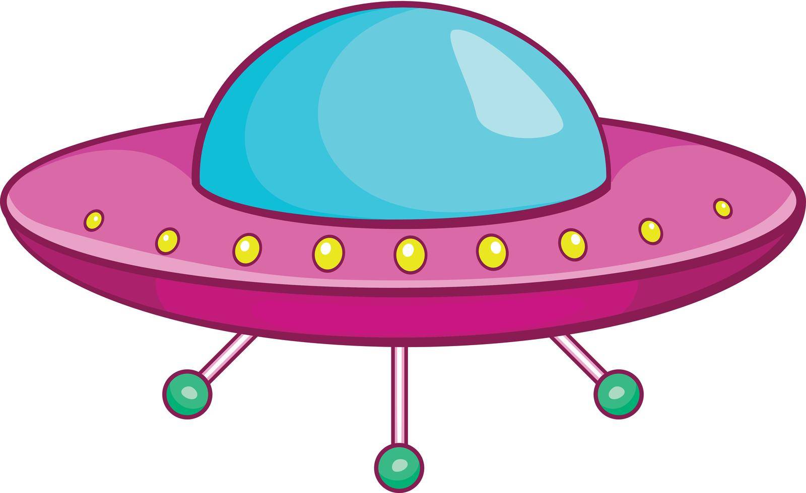 UFO icon in cartoon style isolated on white background. Unidentified flying object symbol