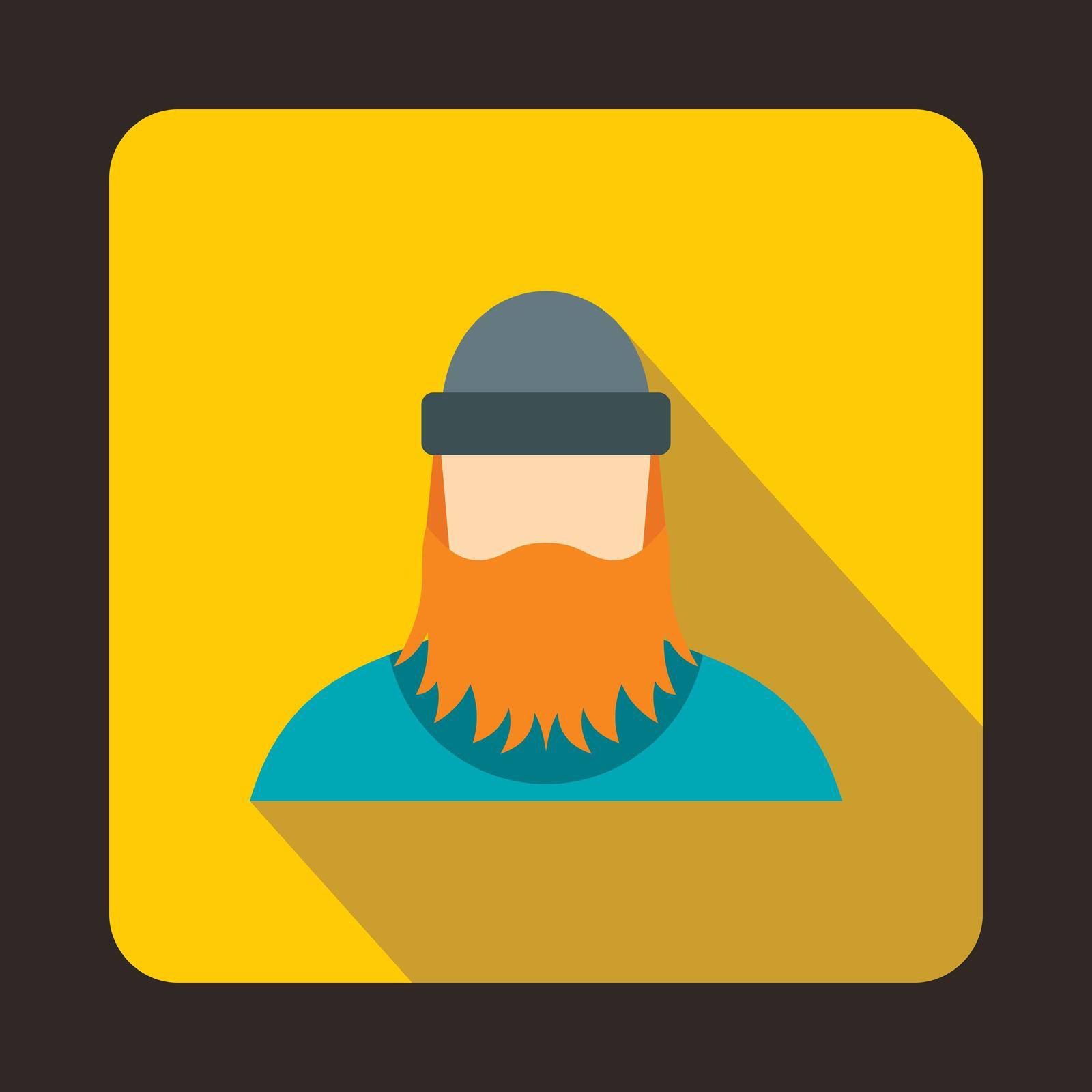 Lumberjack icon in flat style with long shadow. Employee symbol