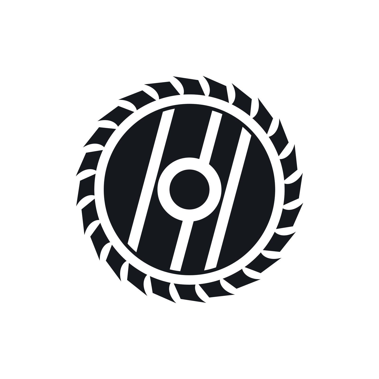 Circular saw blade icon, simple style by ylivdesign