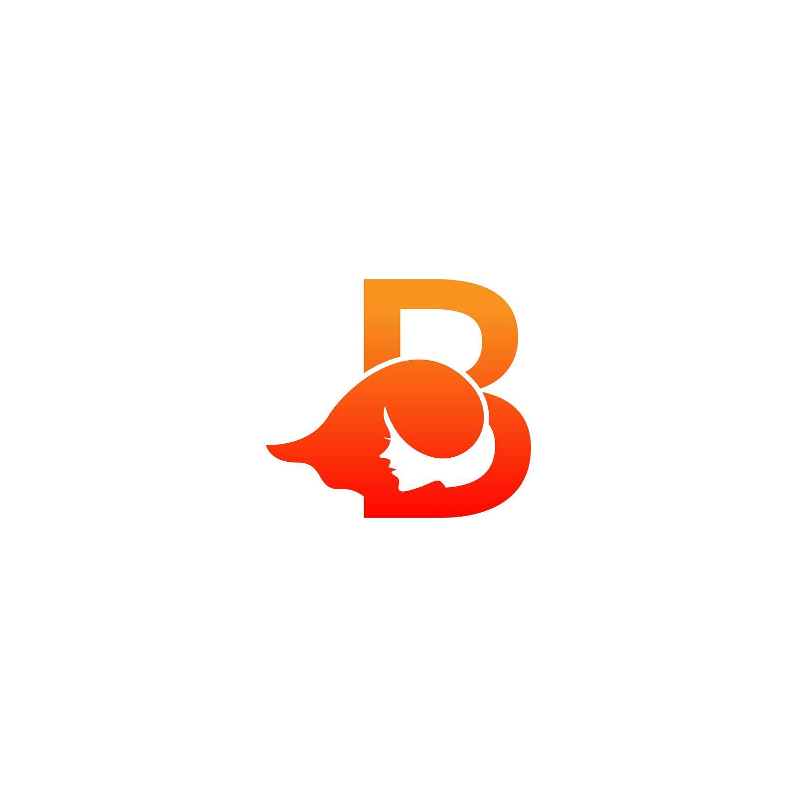 Letter B with woman face logo icon design vector by bellaxbudhong3