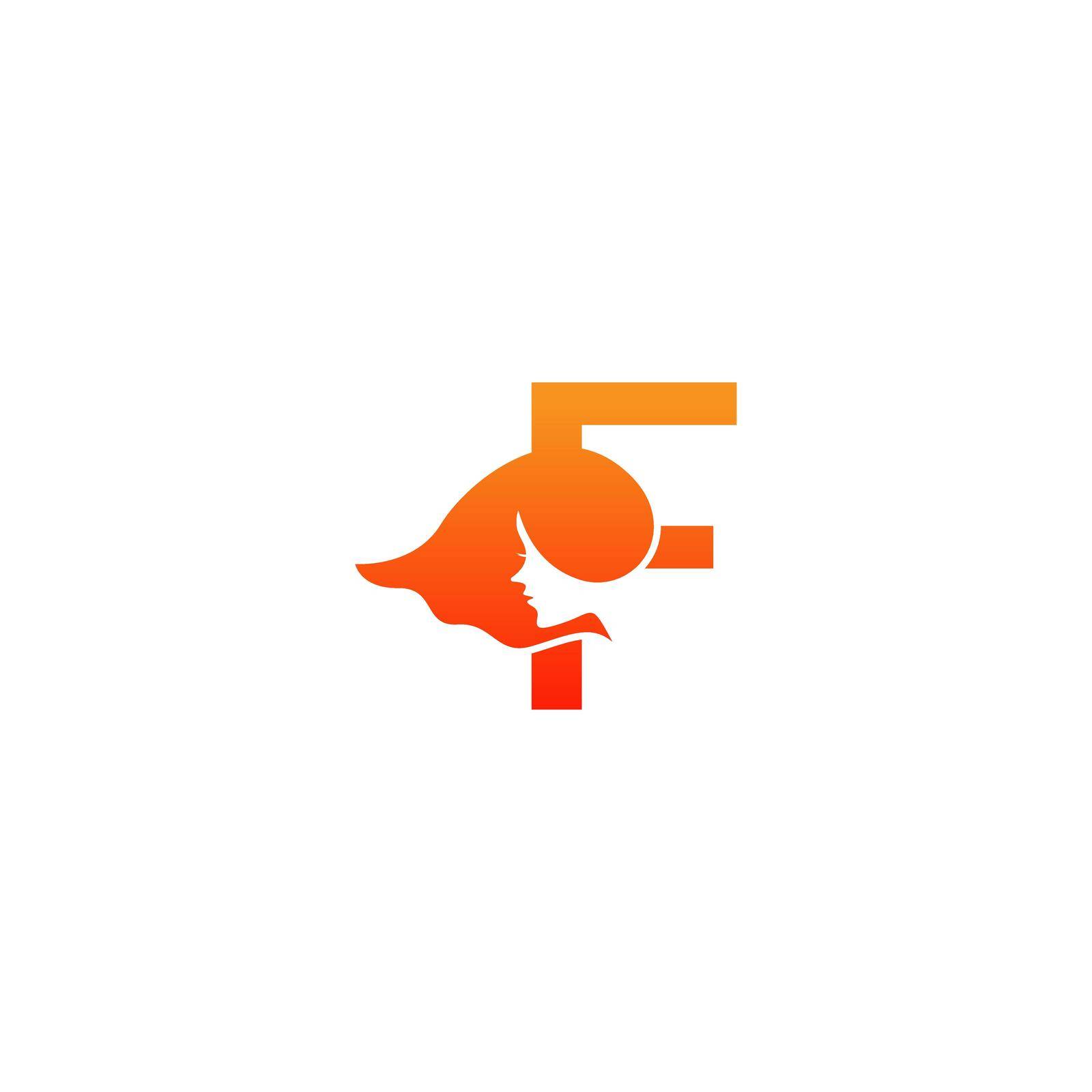 Letter F with woman face logo icon design vector by bellaxbudhong3