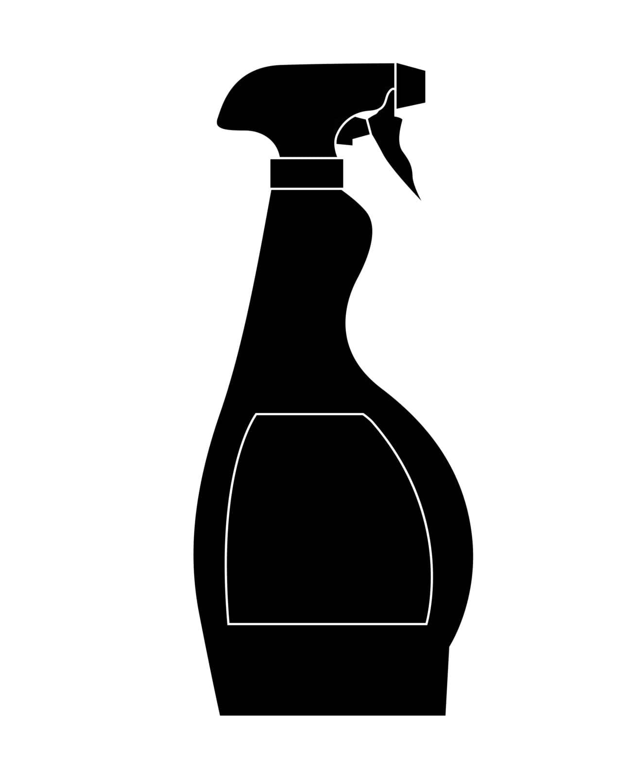 Bottle Spray Sprayer Icon isolated on white. Vector Illustration by yganko