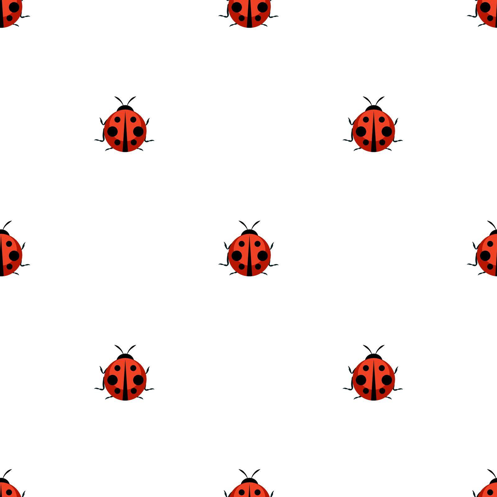 Cute Ladybug Seamless Pattern Background Vector Illustration by yganko