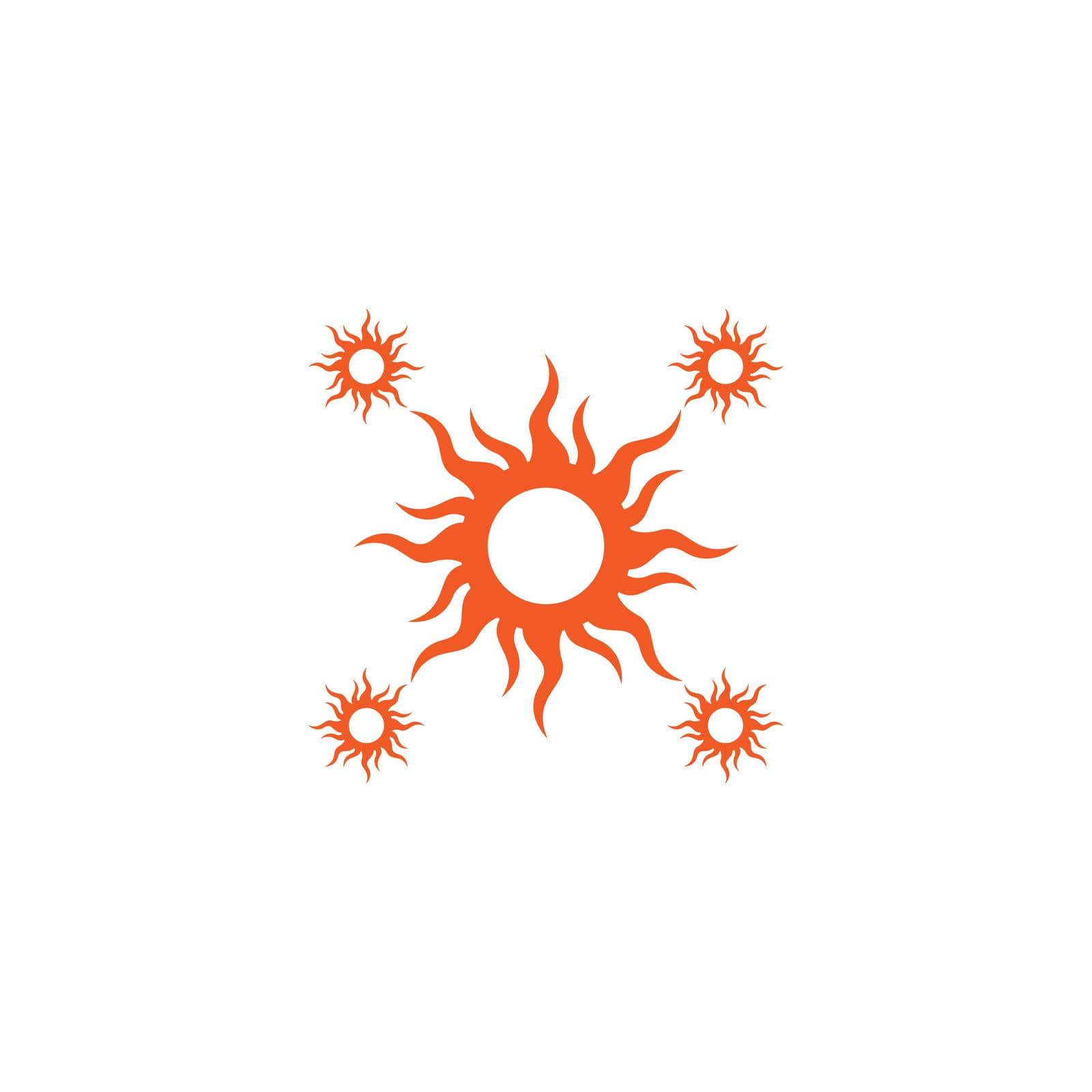 Sun logo icon flat design vector template by bellaxbudhong3