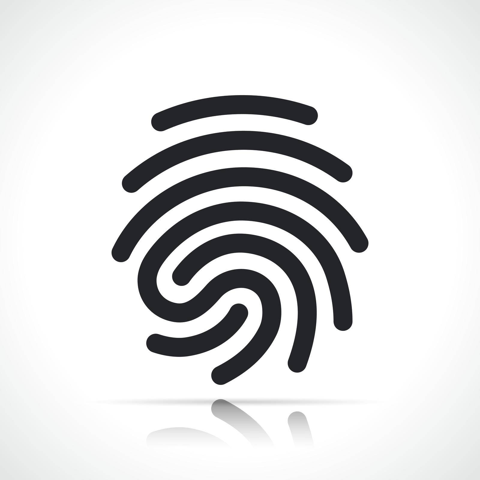 human fingerprint or finger print icon isolated