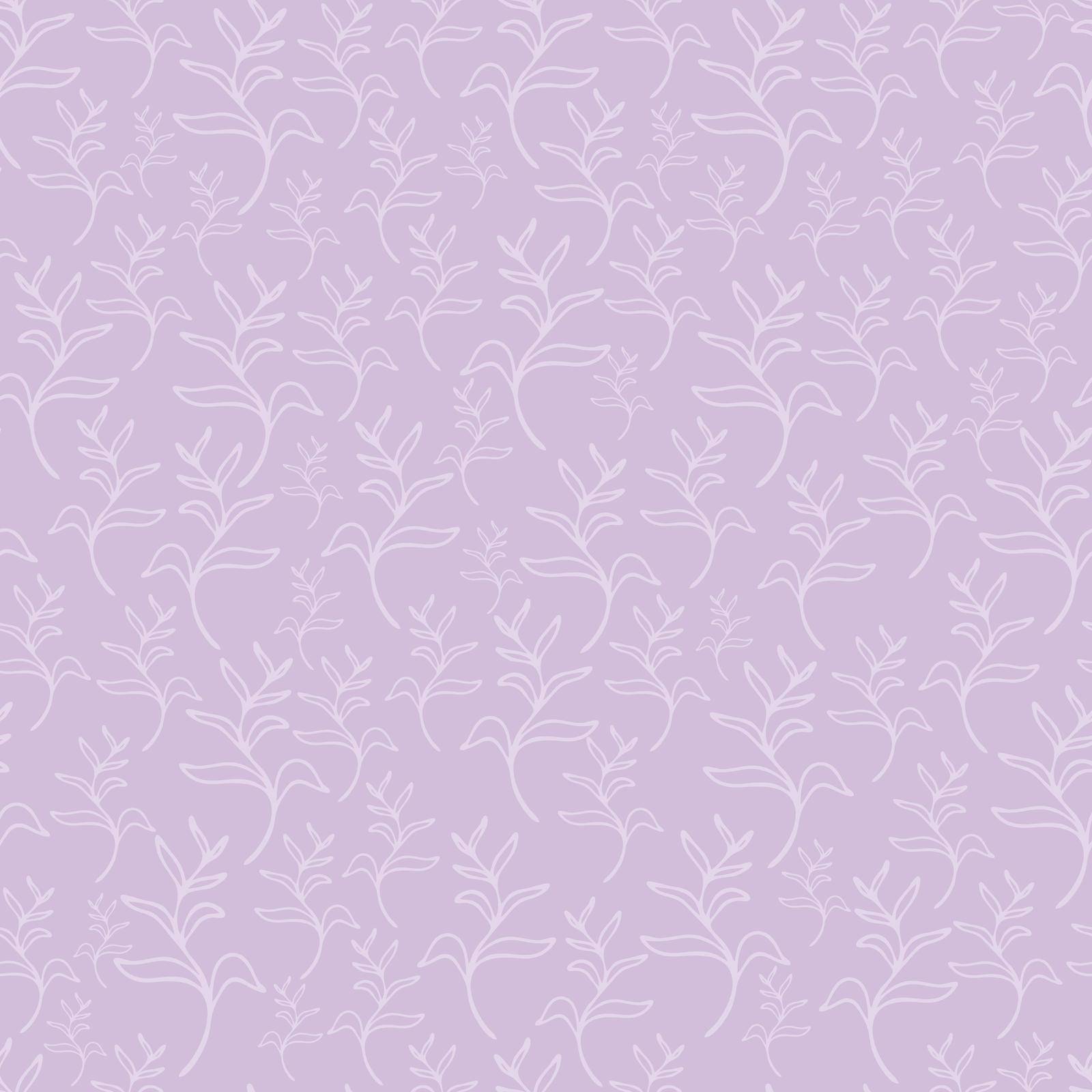 pastel lavender leaves seamless patterns set. botanical floral hand drawn lineart flower elements. packaging wrapping fabric textile design by MariaTem