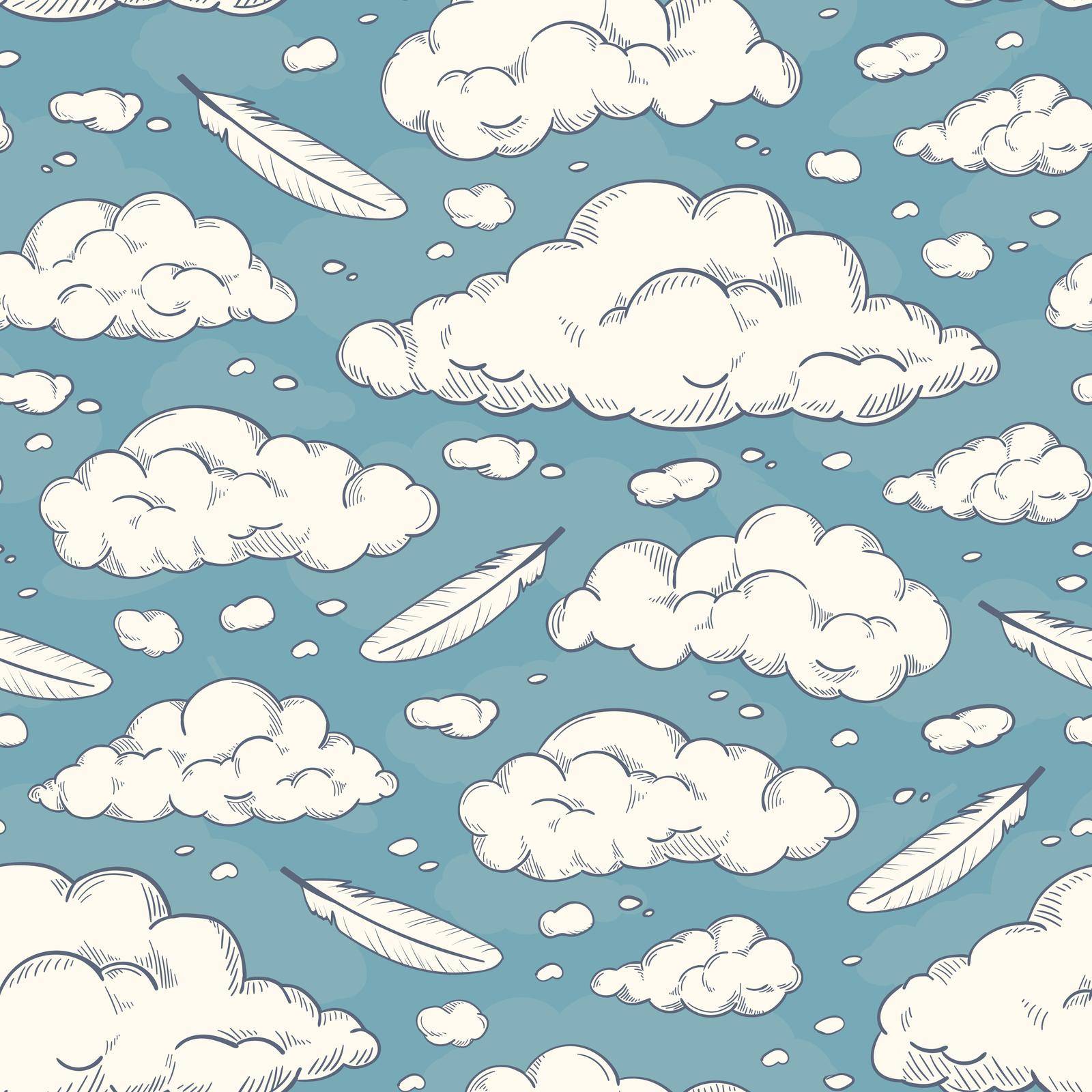 seamless repeating pattern of clouds by IlyaYorkow