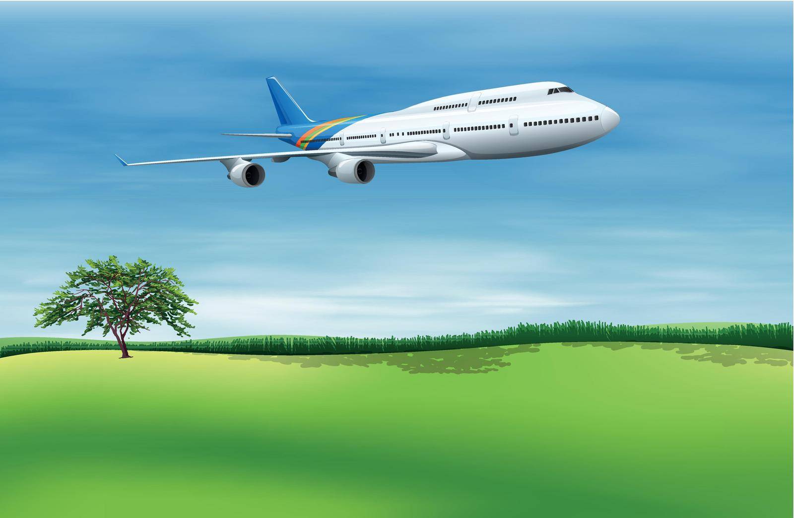 Illustration of a big commercial plane