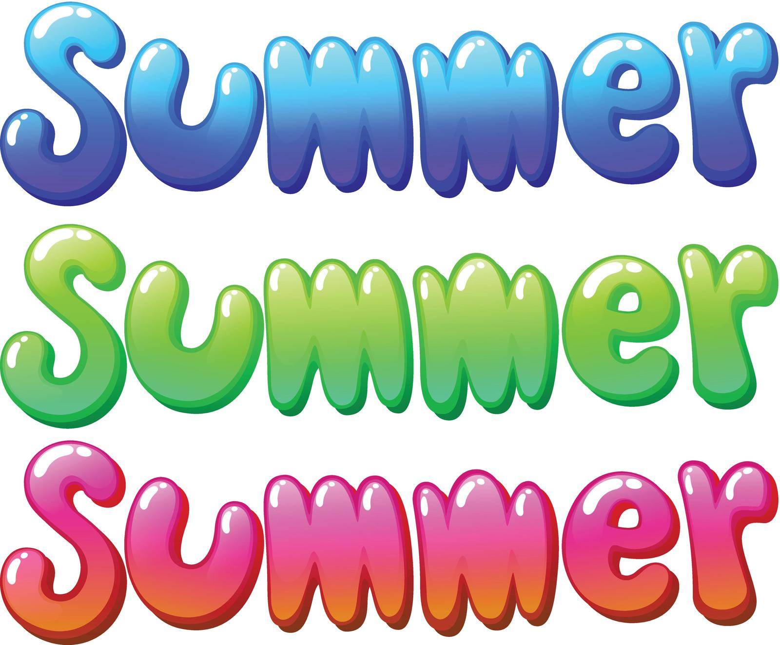 Illustration of the summer labels on a white background