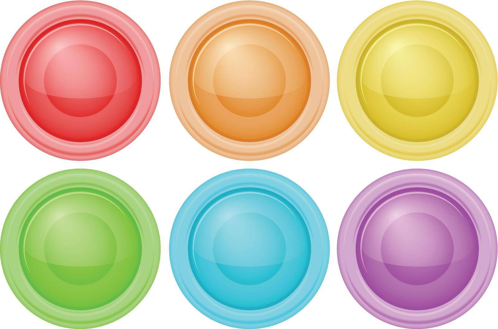 Illustration of the web buttons on a white background