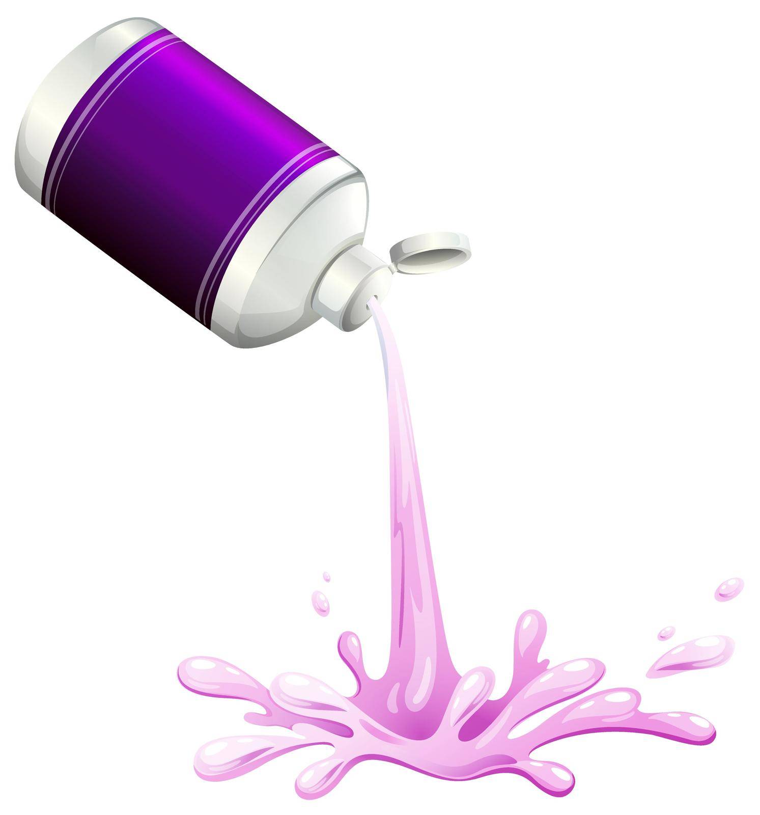 Illustration of a purple ink on a white background