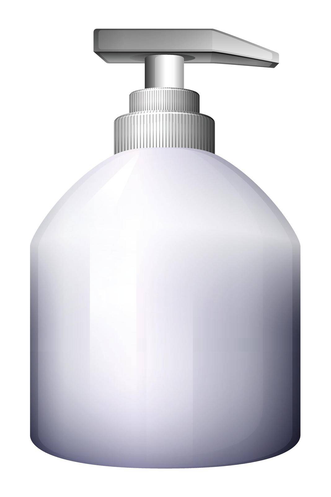 Illustration of a white spray bottle on a white background