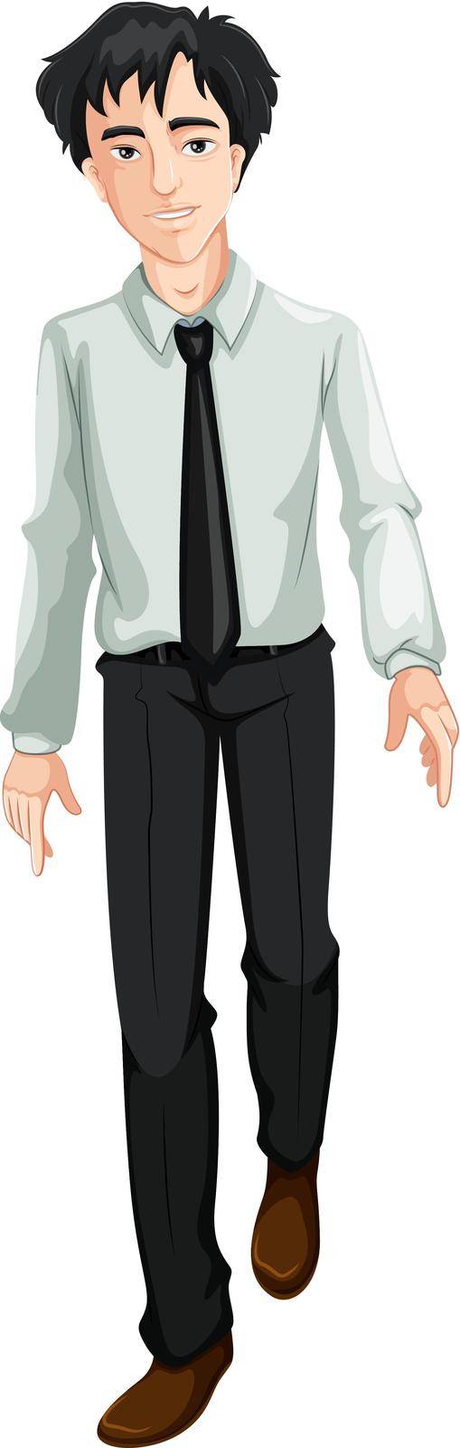 Illustration of an office guy on a white background
