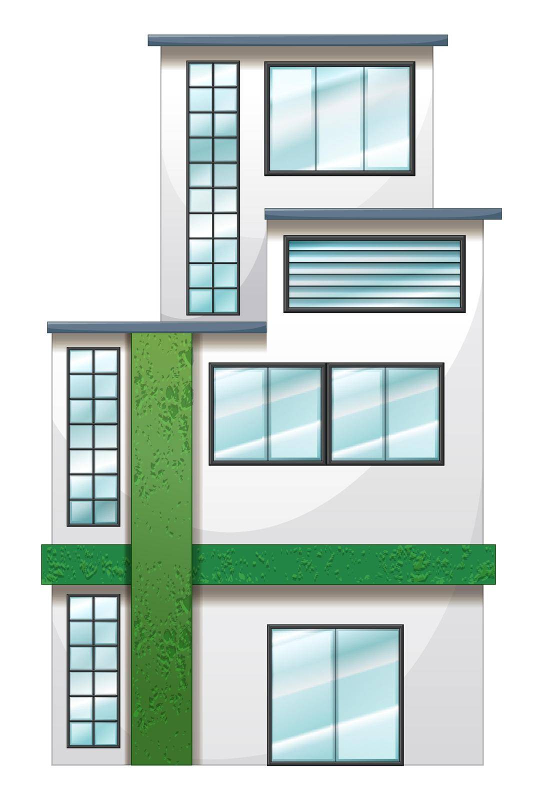 Illustration of a tall establishment on a white background