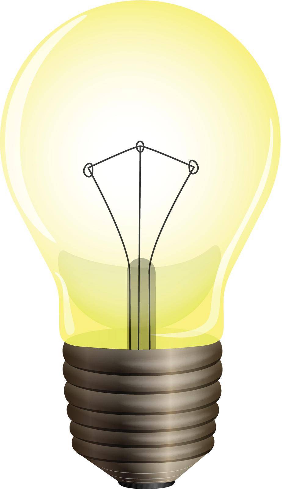 Illustration of a yellow bulb on a white background