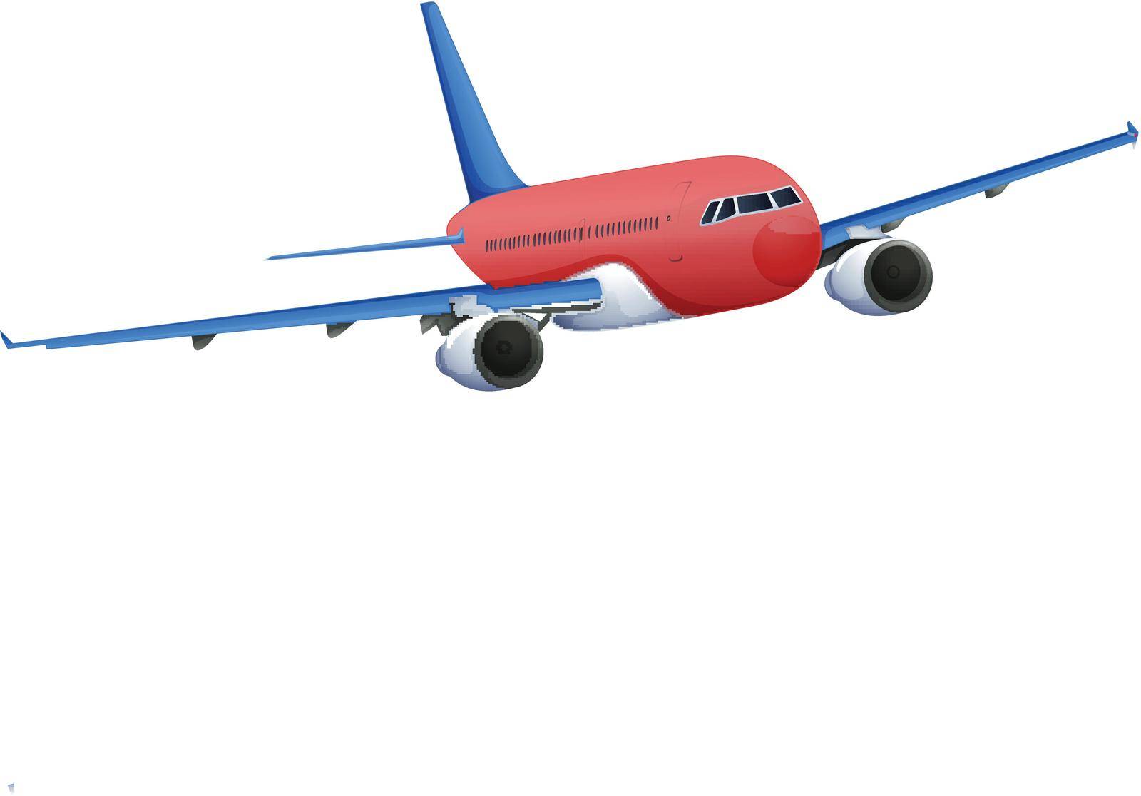 Illustration of a red plane on a white background