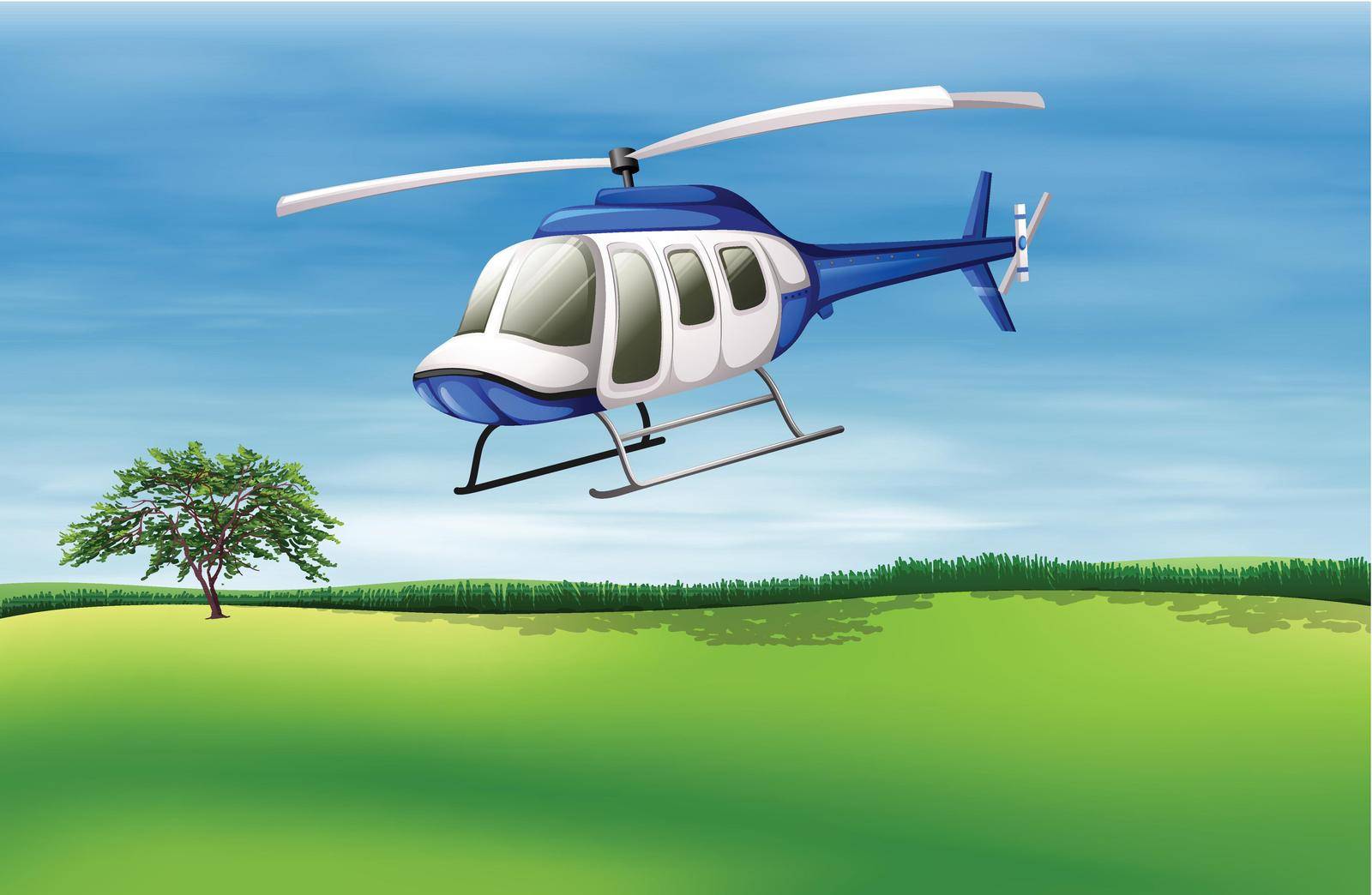 Illustration of a helicopter about to land