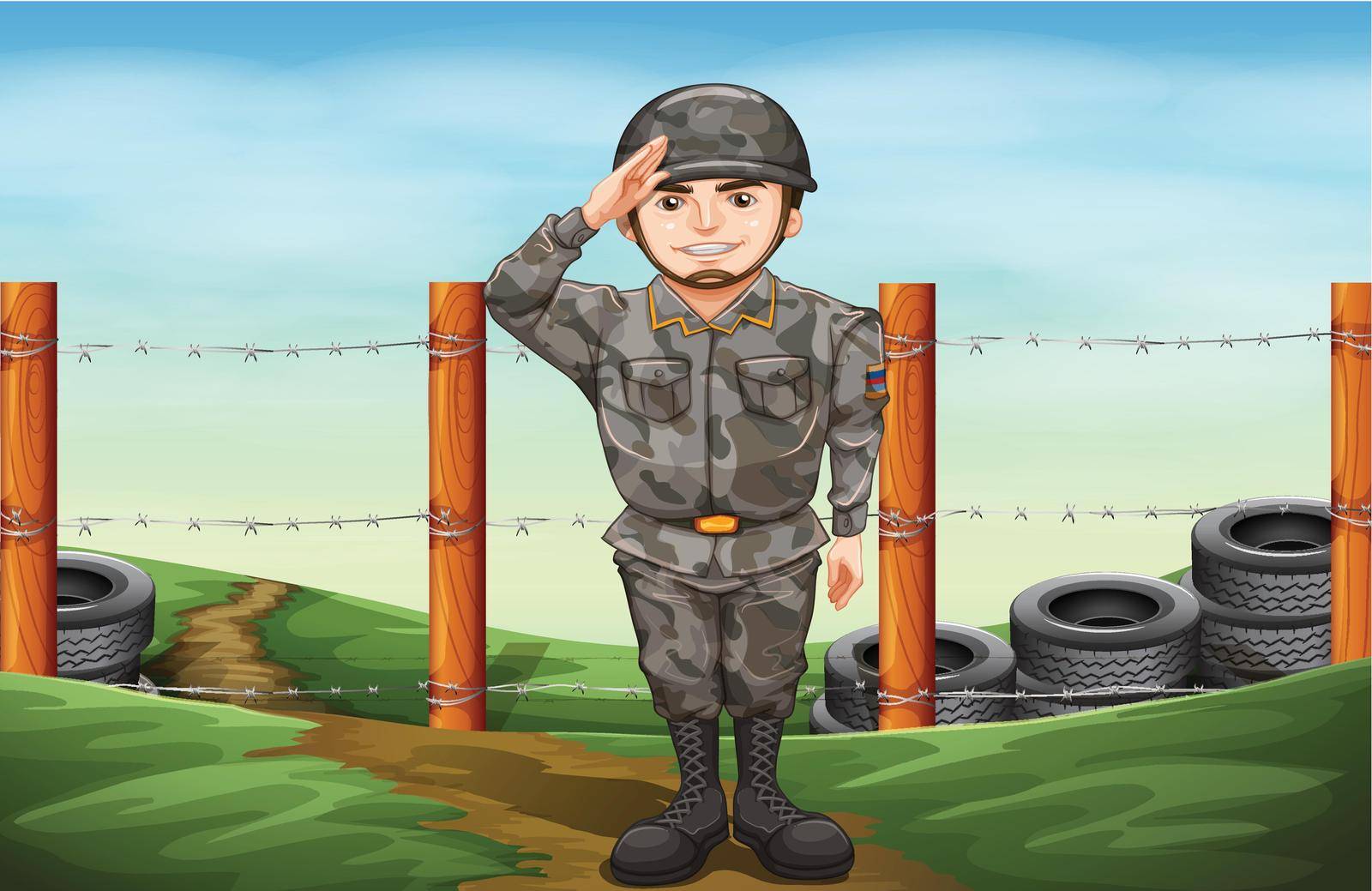 Illustration of a military officer