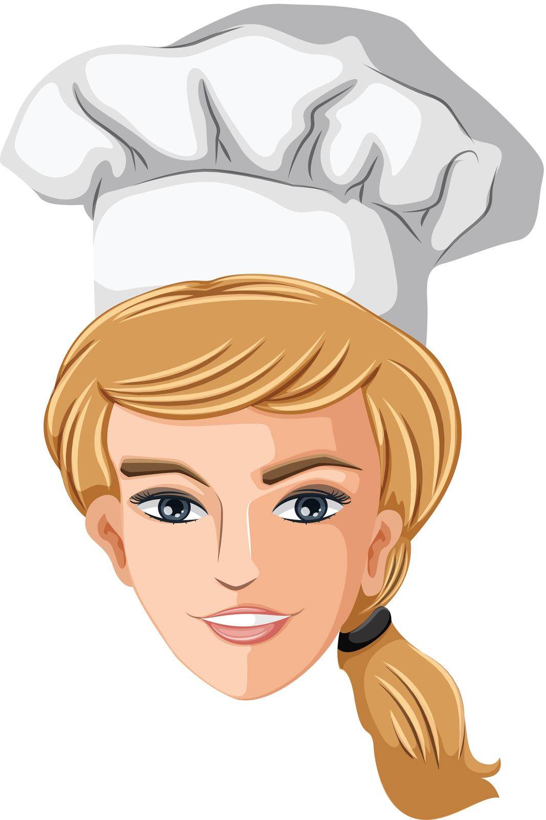 Illustration of a head of a chef on a white background