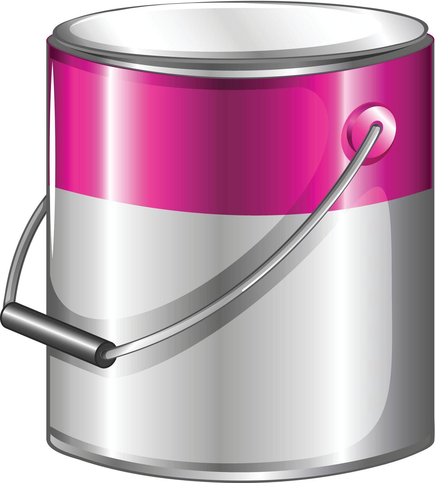 Illustration of a can of pink paint on a white background