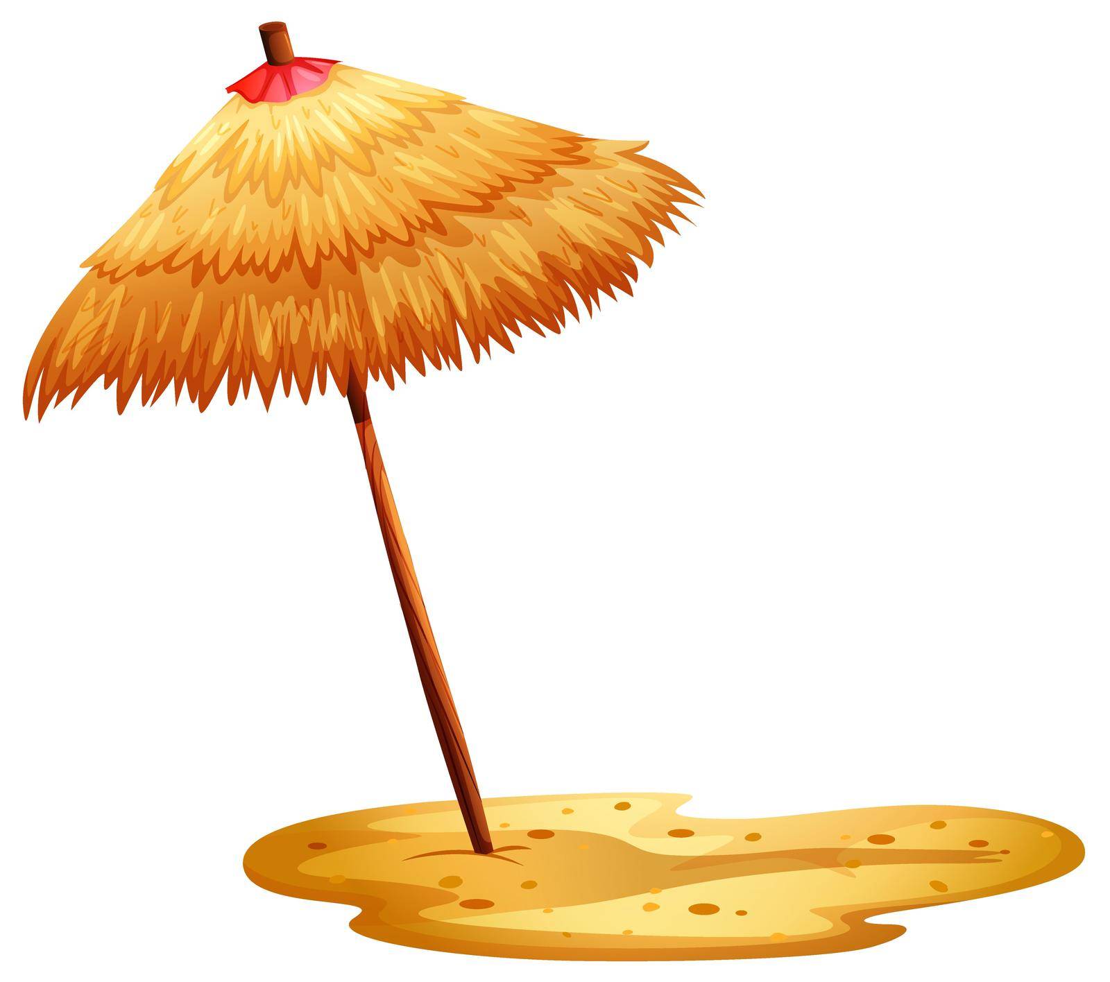 Illustration of a beach umbrella on a white background