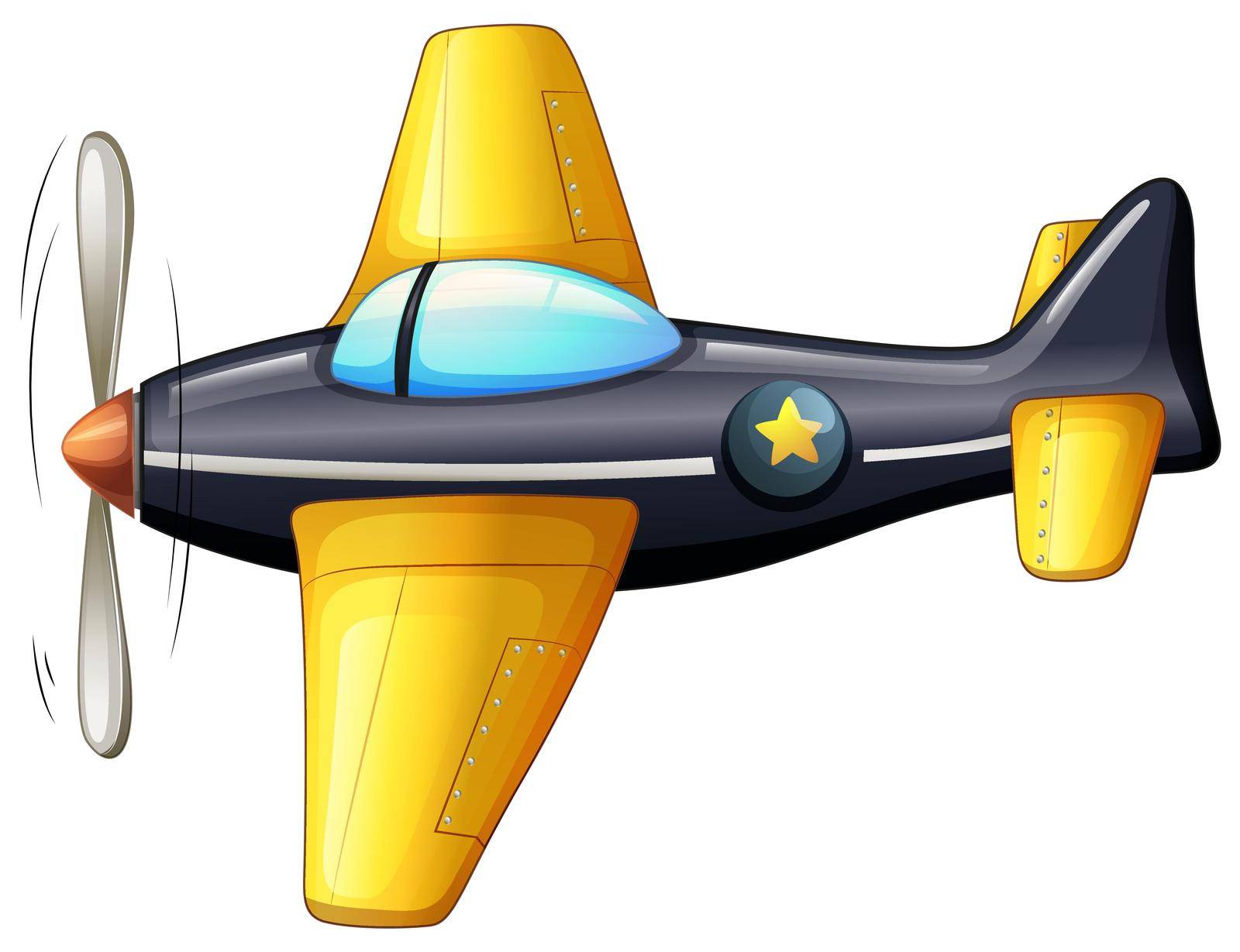 Illustration of a vintage aircraft on a white background