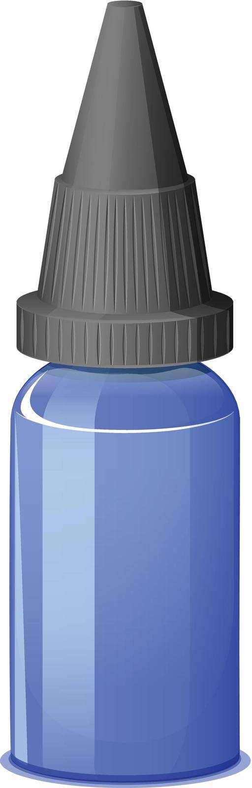 Illustration of a blue medical bottle on a white background