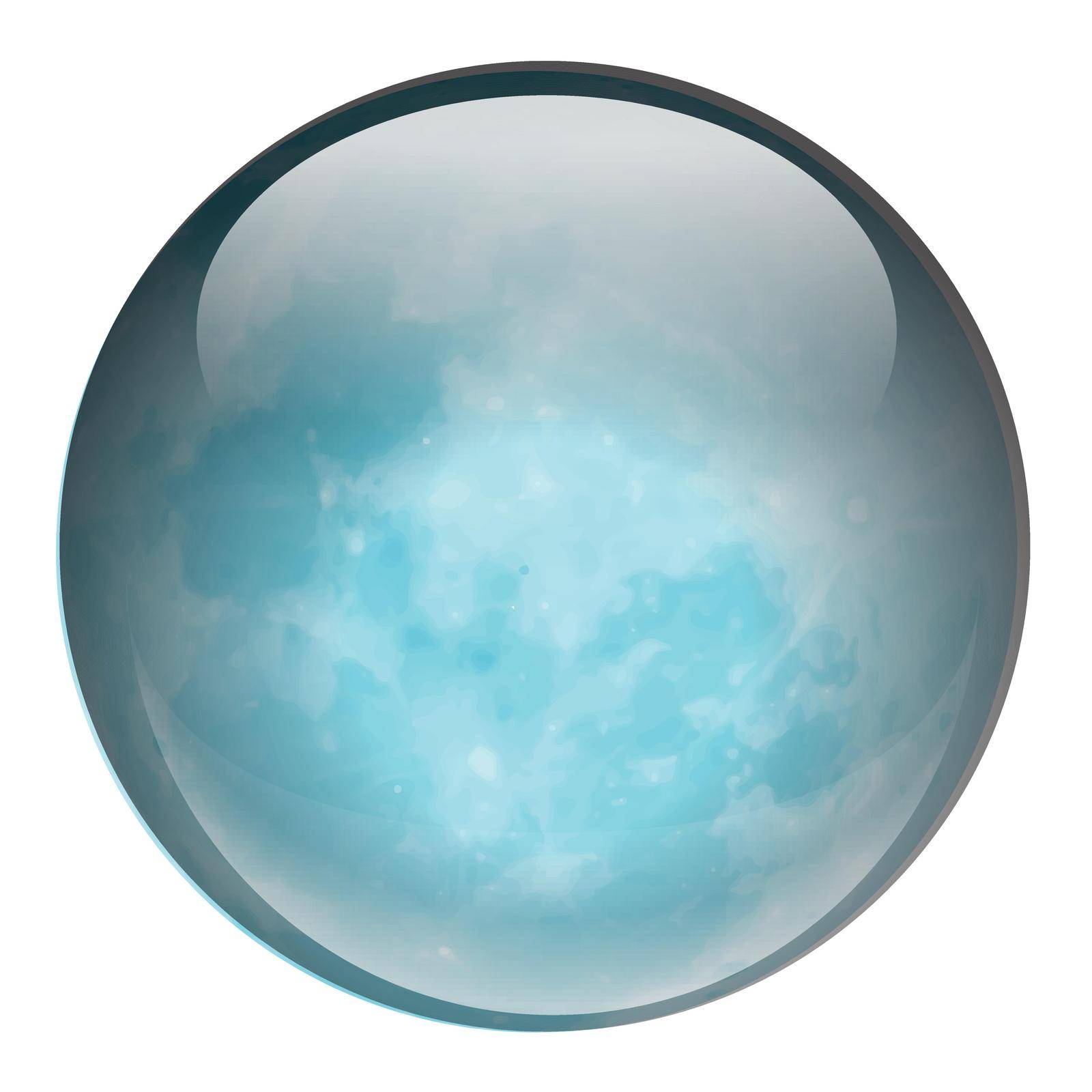 Illustration of a blue ball on a white background