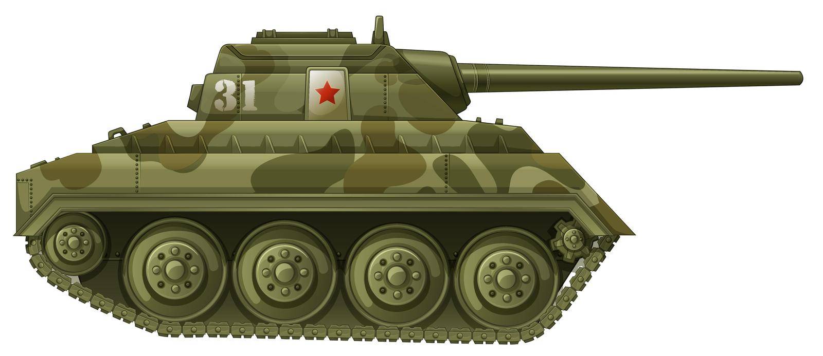 Illustration of an armoured tank on a white background