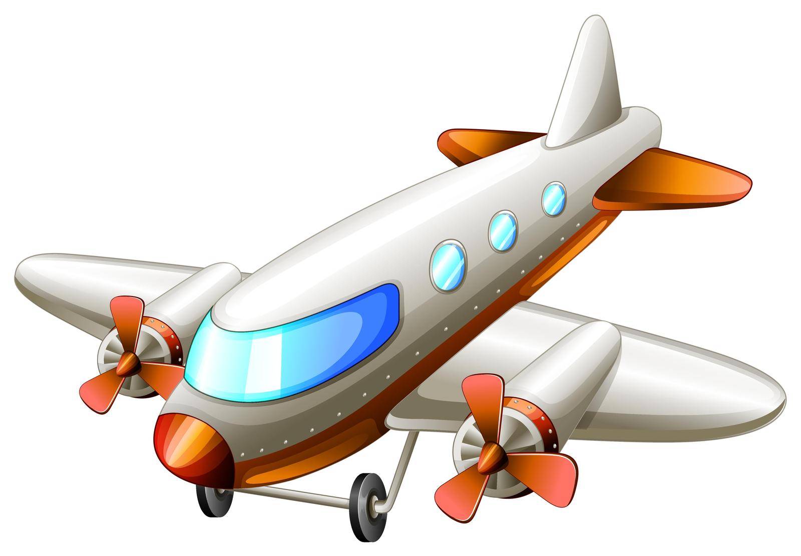 Illustration of a vintage plane on a white background
