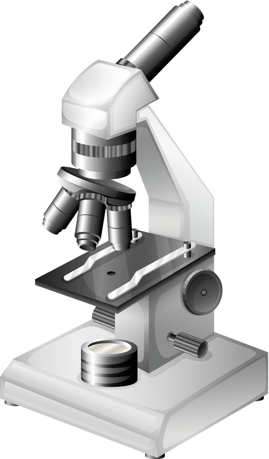 Illustration of a microscopic instrument on a white background