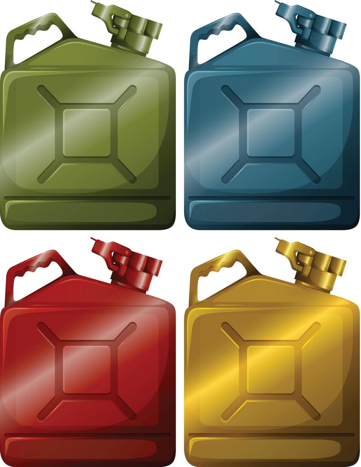 Illustration of the gasoline containers on a white background