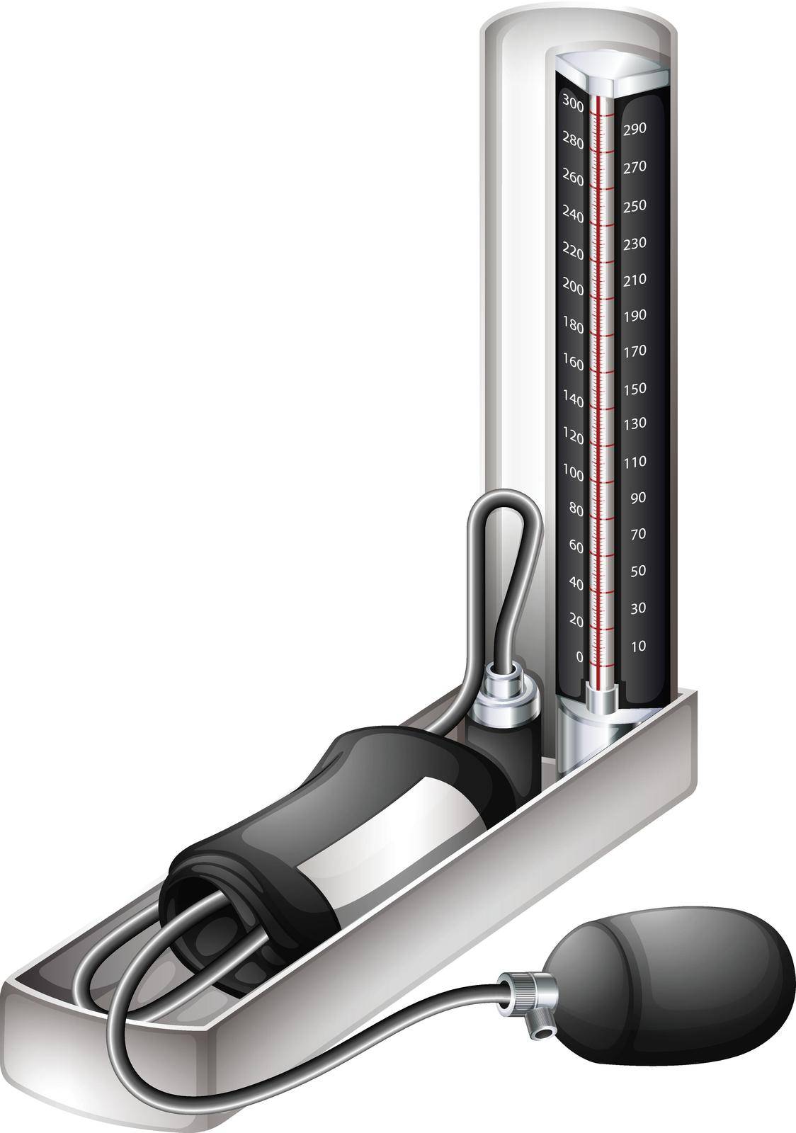 Illustration of a blood pressure measuring device on a white background