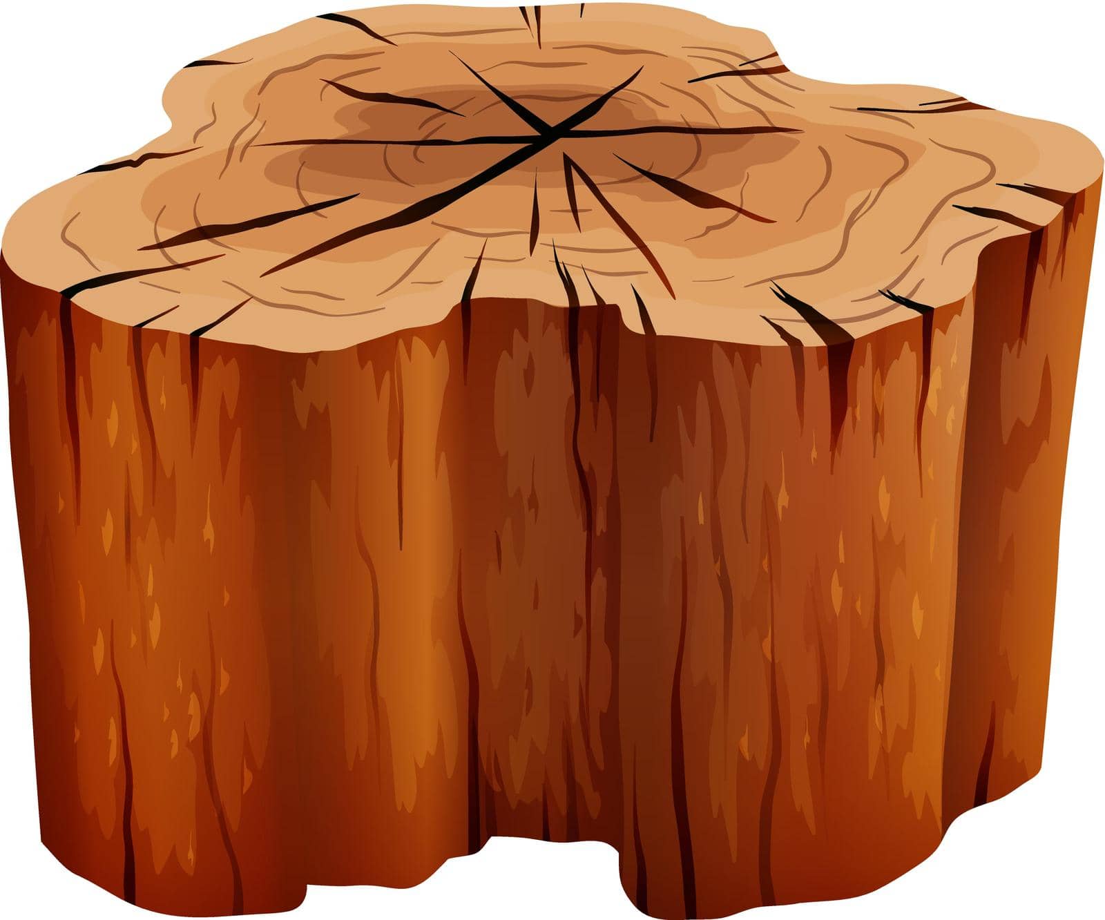 Illustration of a big stump on a white background