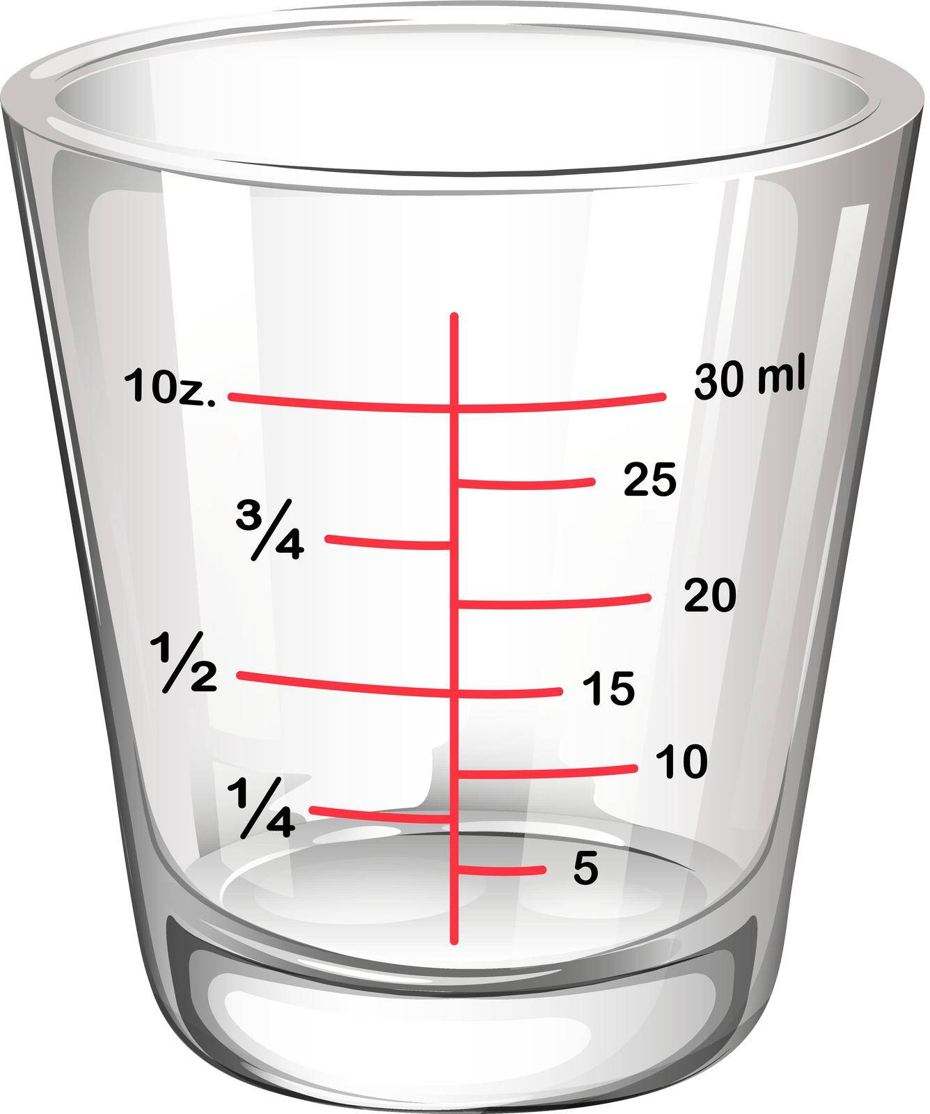 Illustration of a measuring glass on a white background
