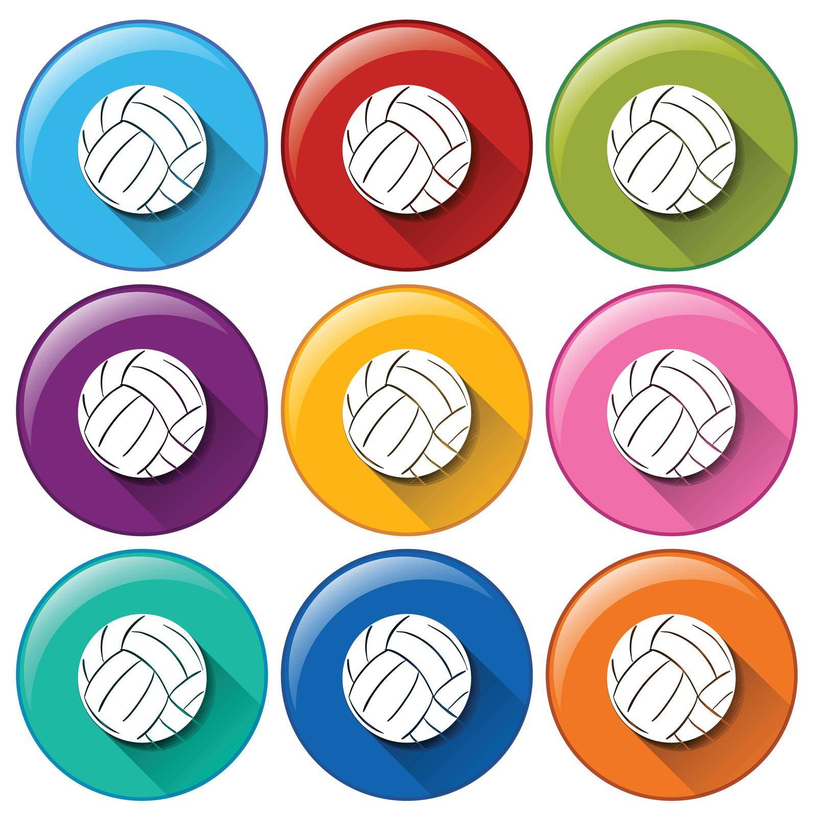 Illustration of the buttons with balls on a white background