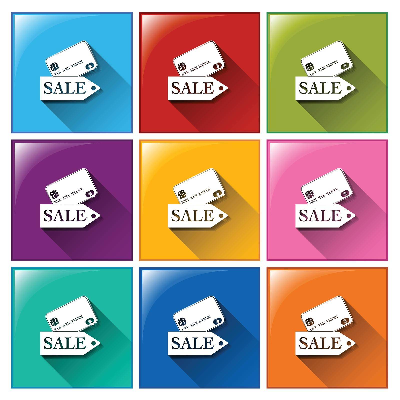Illustration of the sale icons on a white background