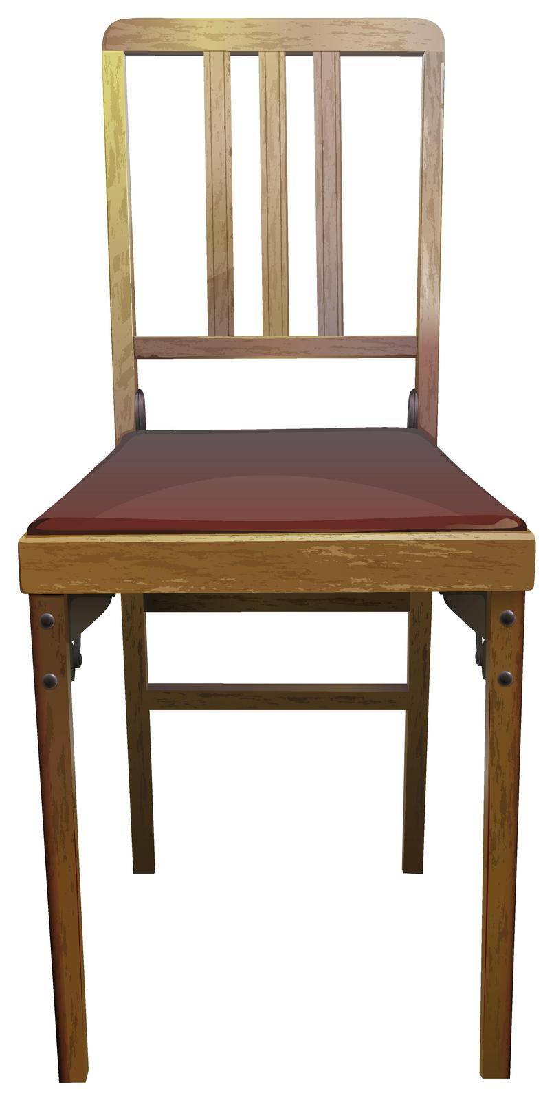 Illustration of a close up wooden chair