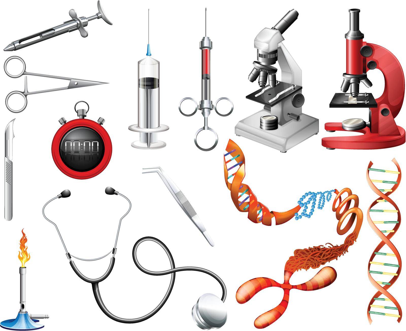 Set of laboratory tools and equipments by iimages
