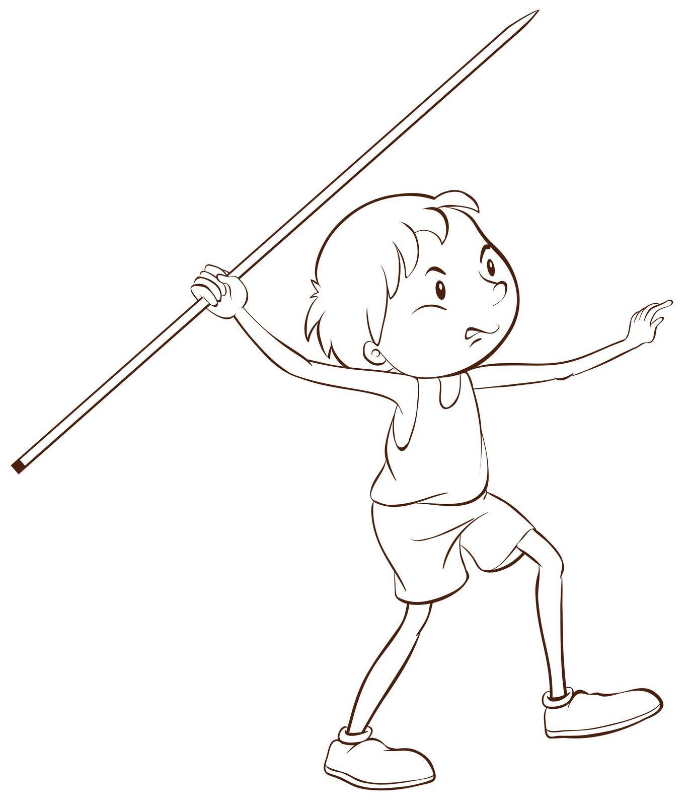 Illustration of a boy doing athletic