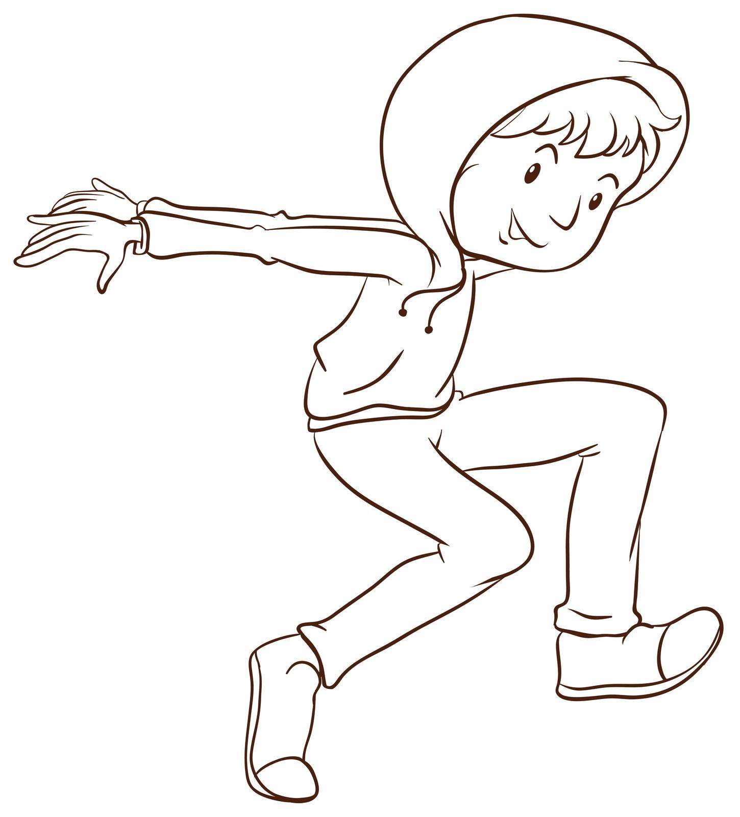 Illustration of a plain drawing of a dancer on a white background