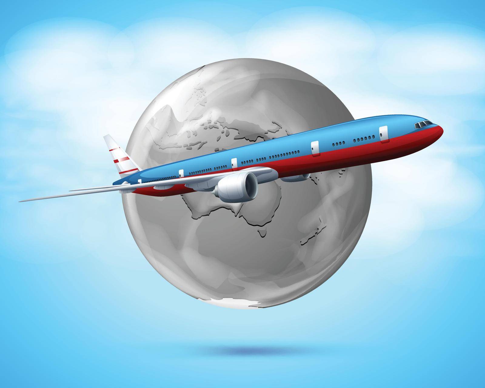 Illustration of a plane travelling