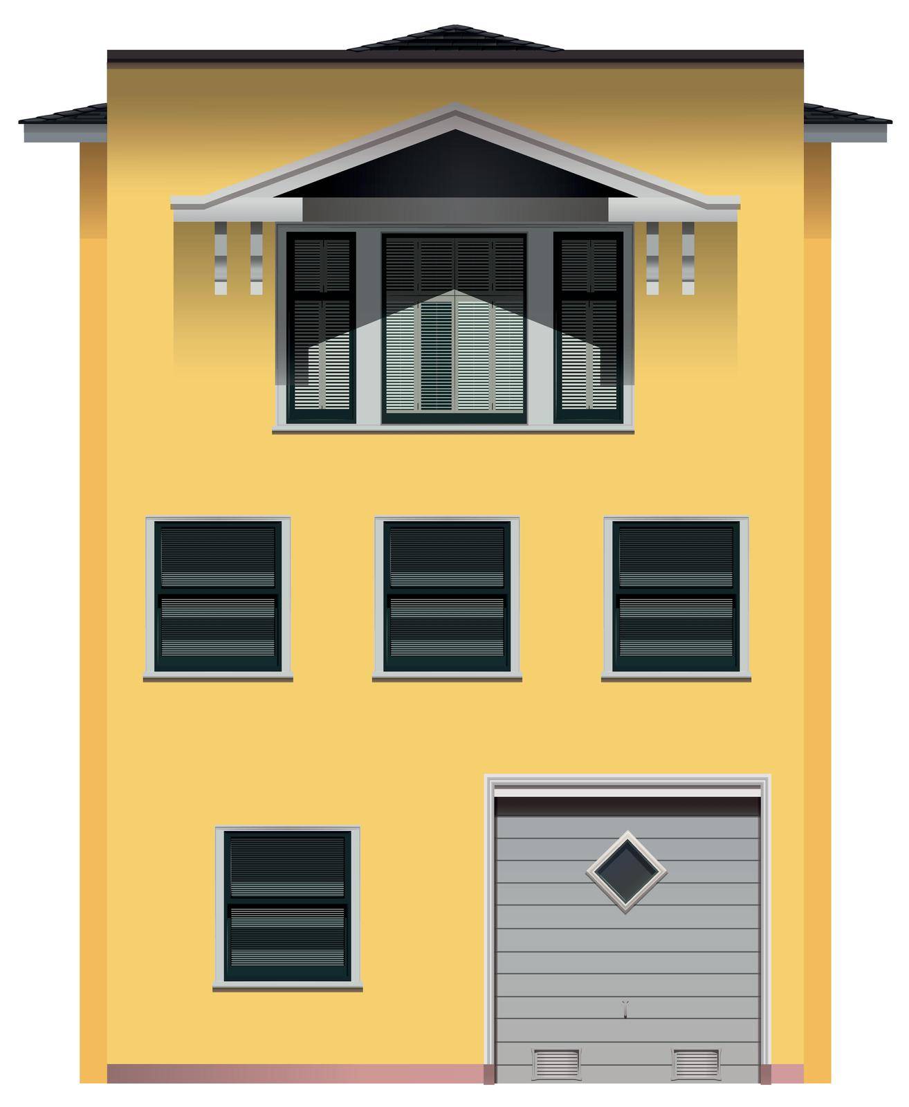 Illustration of a single yellow house