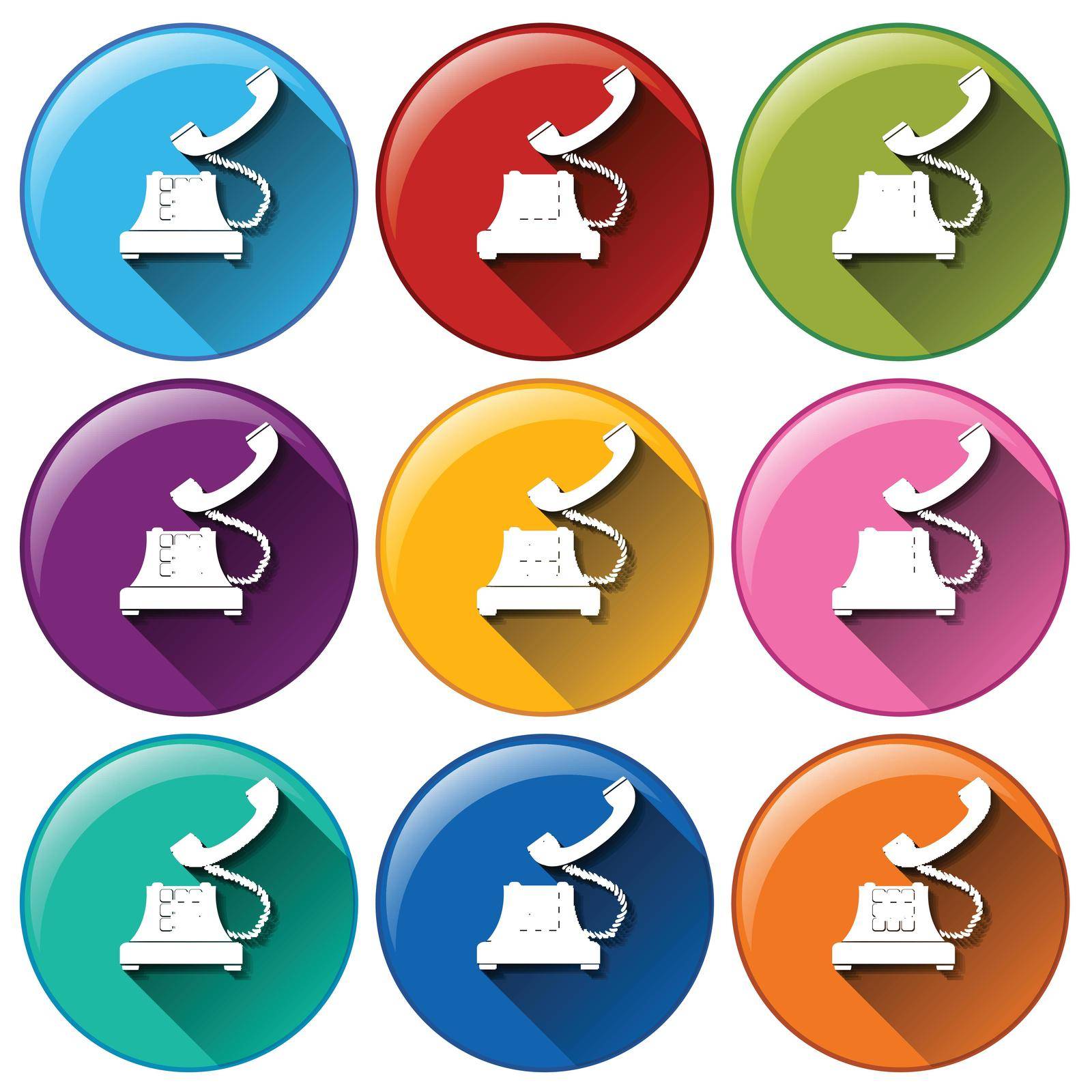 Illustration of the telephone icons on a white background